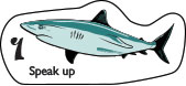 Aquatic animal sticker with lesson number and main point