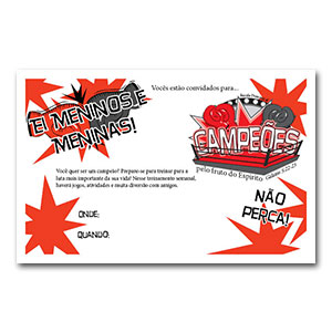 Folheto de Convite “Campeões”